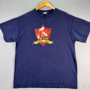 Vintage Surf T-Shirt Adult Large Blue‎ Graphic Beach Palm Trees Vacation Delta